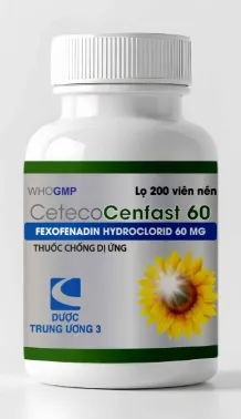CetecoCenfast 60 TW3 (Chai 200 viên) – Kháng histamin hiệu quả, giảm nhanh triệu chứng dị ứng